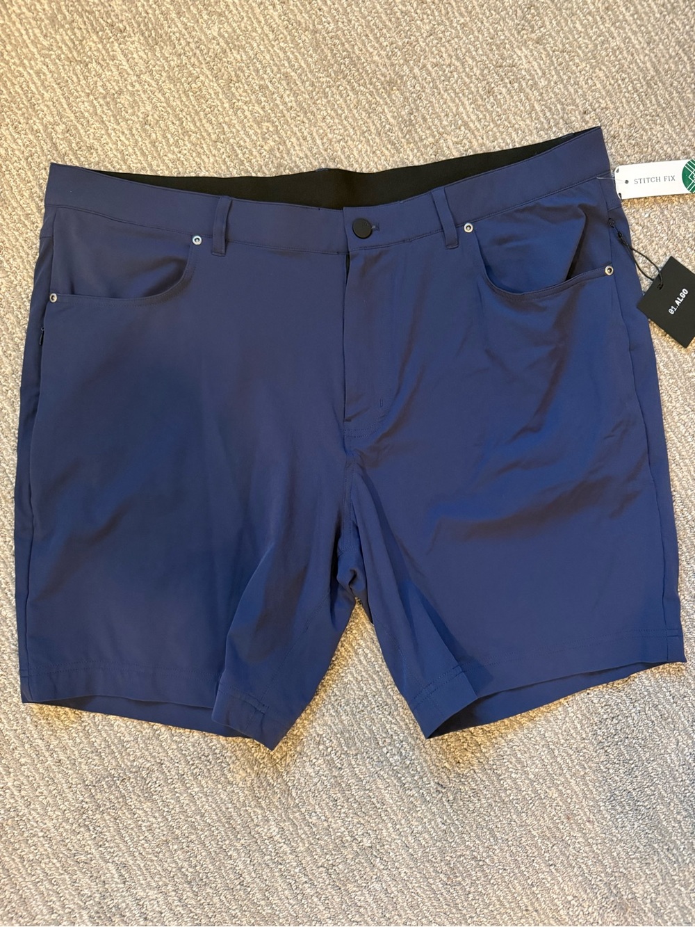 NWT 01.ALGO WarpTech Commuter Shorts Men’s 40x9 Navy Stretch Performance